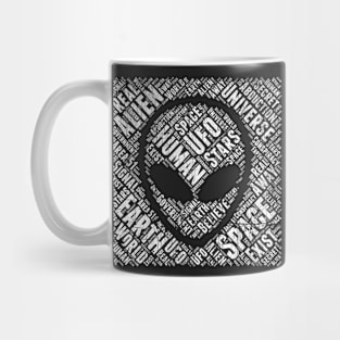 Space UFO Distressed Alien Face Funny Science Abduction print Mug